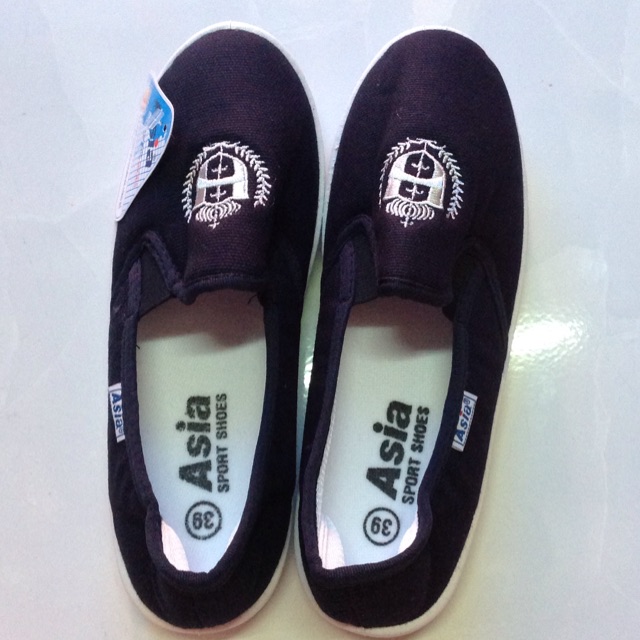 Giày xanh đen Asia không cột dây nam nữ 35-43