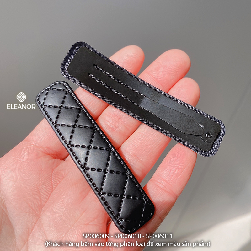 Kẹp tóc nữ Eleanor Accessories kẹp tóc mái bọc da trơn basic phụ kiện tóc 6009