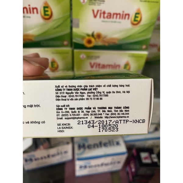 Vitamin E lạc việt pharm - Giúp Hỗ Trợ Đẹp Da, Sáng  Mịn