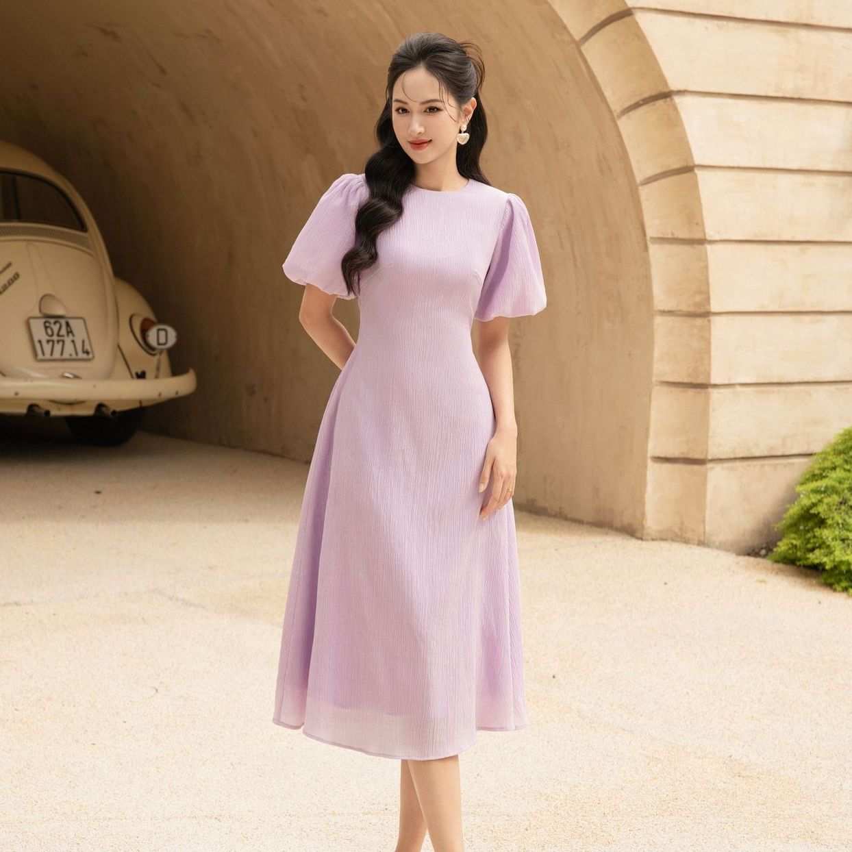 Olv - đầm amethyst midi dress