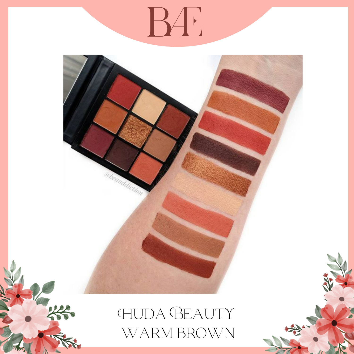 Bảng phấn Huda mini 9 ô Huda Beauty Warm Brown Obsessions