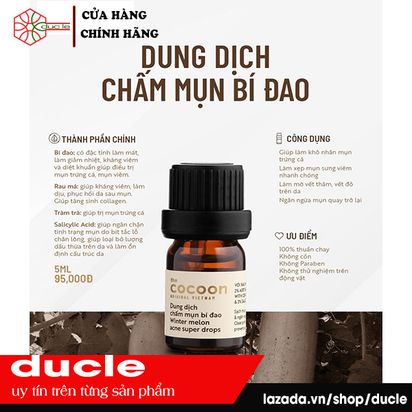 ( TẶNG MẶT NẠ HÀN QUỐC ) Bộ 2 Chấm Mụn Bí Đao COCOON