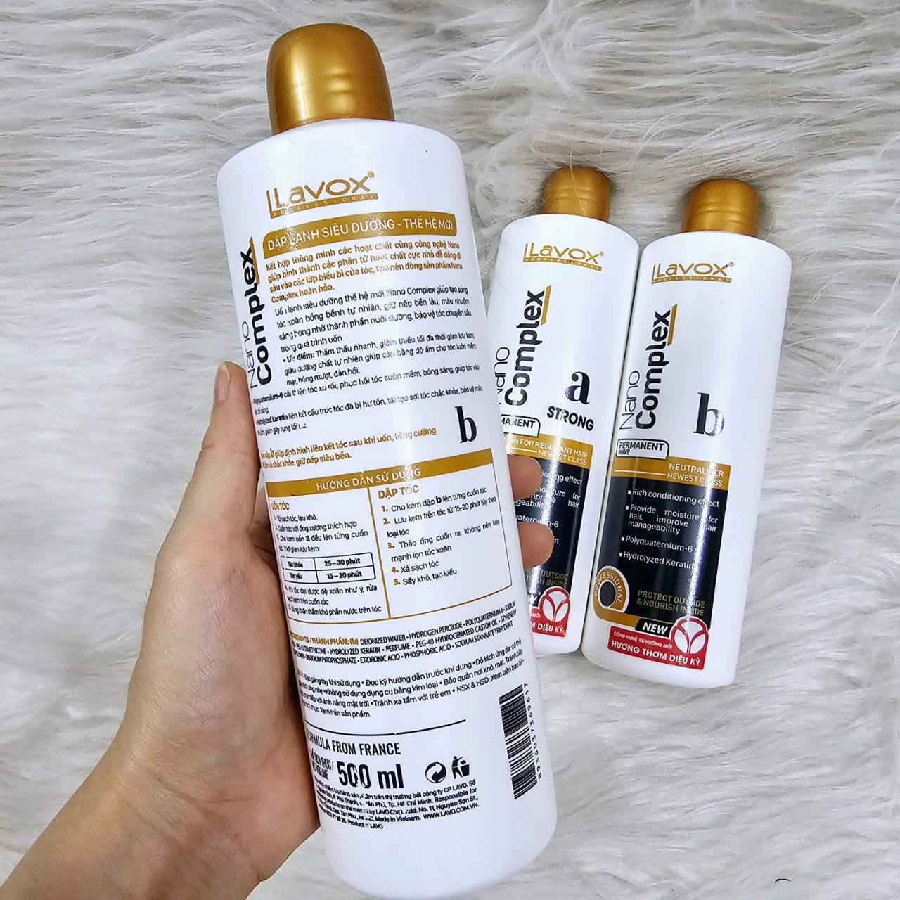 Uốn lạnh (Lớn) Lavox Nano Complex 500ml Chai A,B (Bán lẻ Từng Chai)