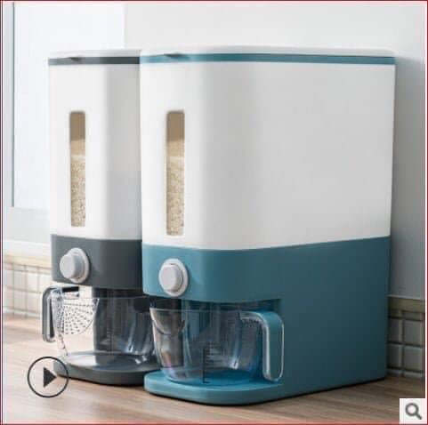 Thùng Đựng Gạo Thông Minh -Thùng đựng gạo Thông minh. Hàng cao cấp. Dung tích 12L. Kích thước 41 x 34 x 17cm-Thùng đựng gạo thông minh 12 kg nhựa cao cấp an toàn vệ sinh siêu kín chống ẩm mốc kèm cóc đong vo gạo
