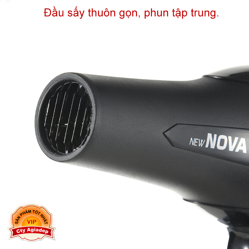 Máy sấy tóc cao cấp NOVA 6130 mạnh mẽ đa năng (Màu Đen)