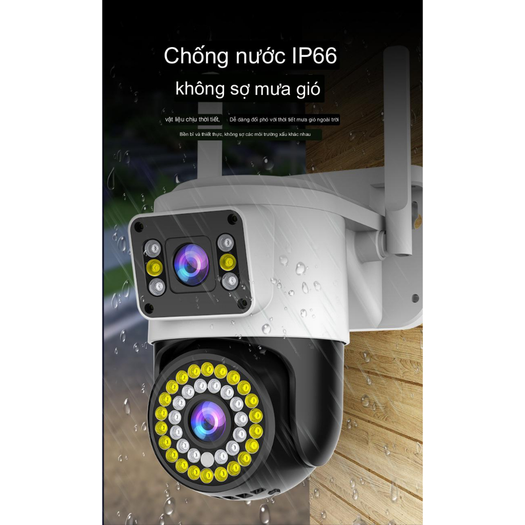 Camera Yoosee Wifi 2 Mắt giám sát Ngoài Trời Không Dây Ip66 Thông Minh chống nước an toàn AI - FHD 4.0mpx Siêu Nét