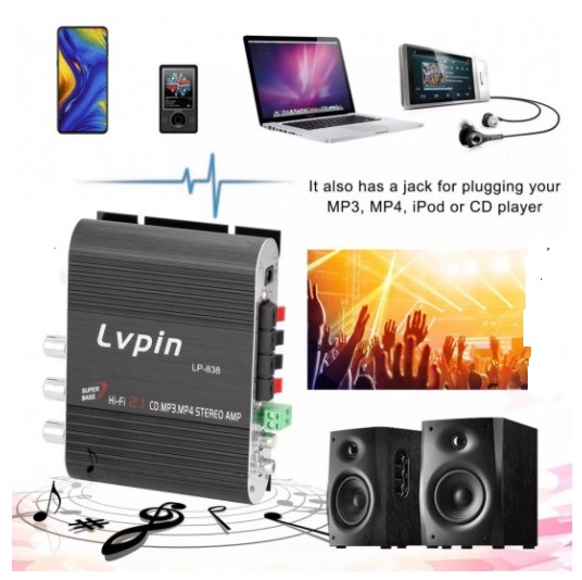 Ampli mini lvpin hi-fi 2.1ch lp-838 super bass