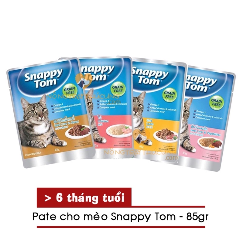 Pate Snappy Tom gói 85g - 4 vị