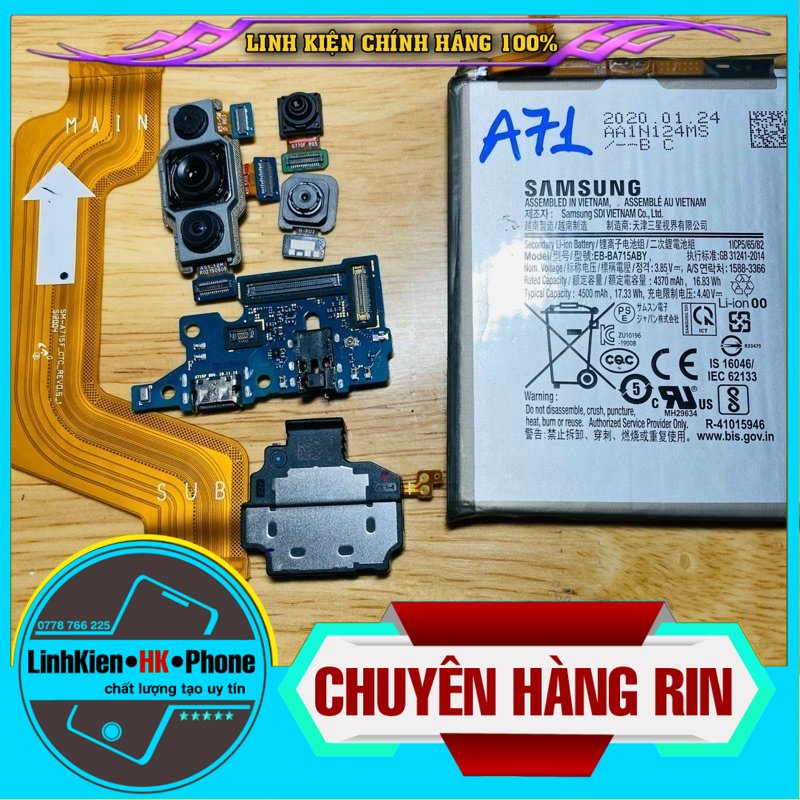 Linh Kiện Samsung A71 / Camera trước,Camera sau,Main sạc,cáp nối main,loa ngoài,pin rin bóc máy A71 A715F A715