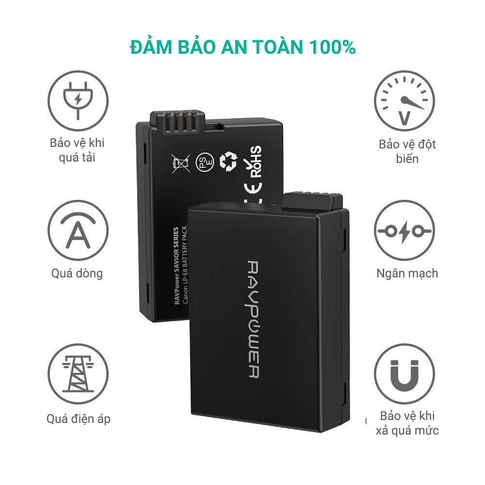 1 Pin máy ảnh RavPower thay thế cho pin LP-E8