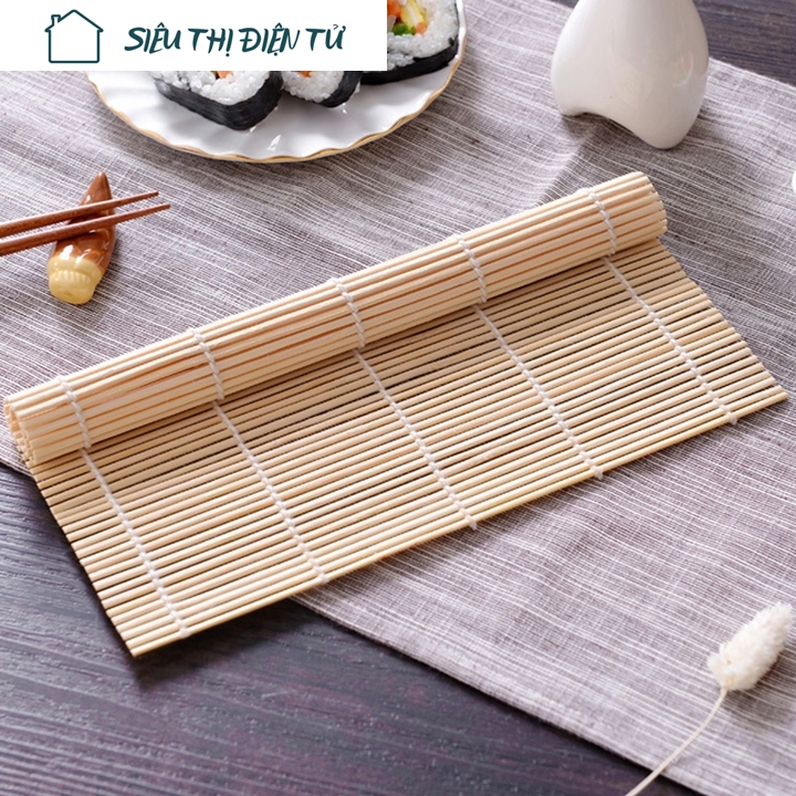 Sieuthidientu Combo 2 Dụng Cụ Mành Tre Cuộn Sushi Kimbap Cơm Cuộn Nhanh Chóng Không Lo Dính Tay