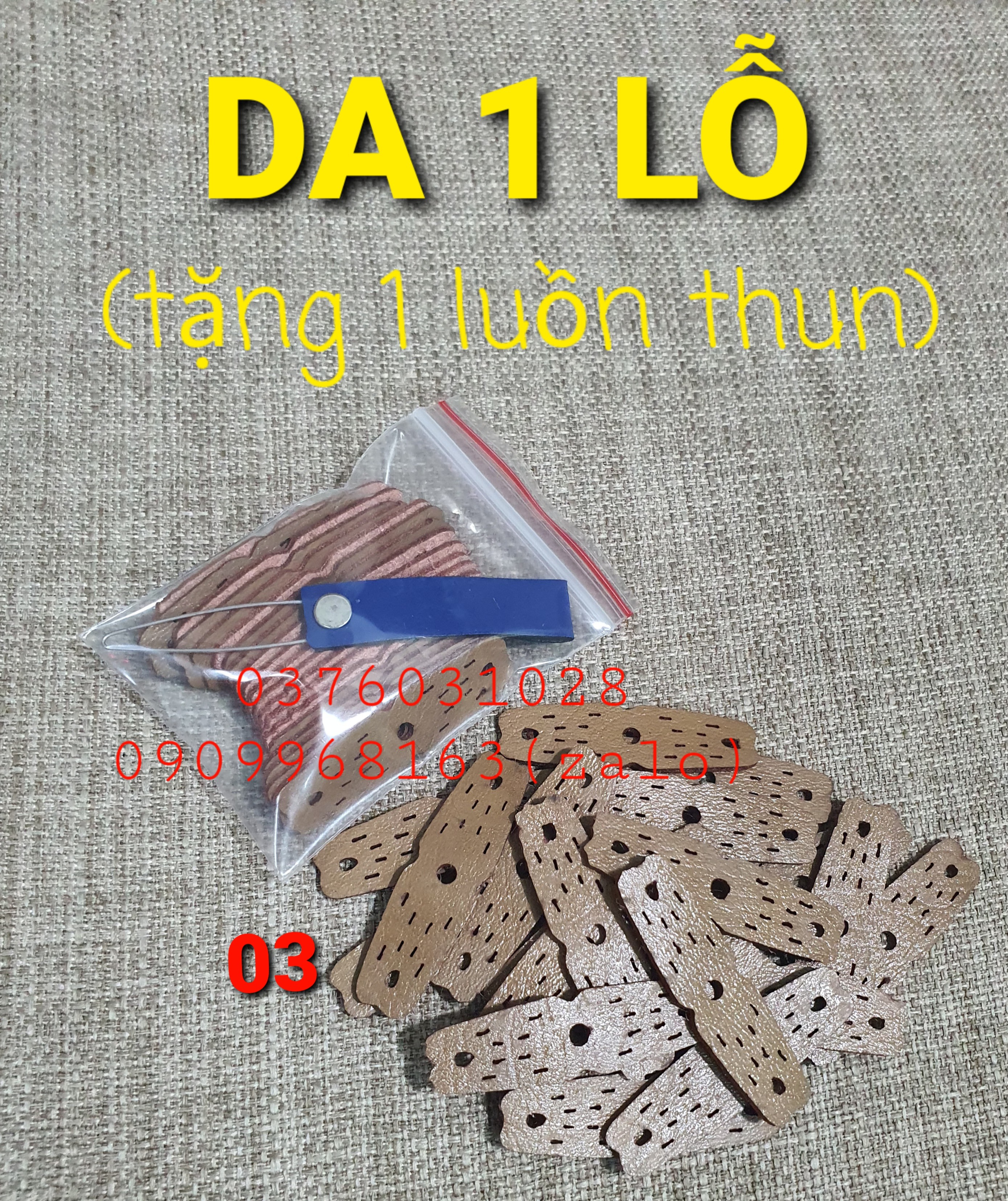 [HCM]BỊCH 20 MIẾNG DA 1 LỖ (TẶNG 1 LUỒN THUN)