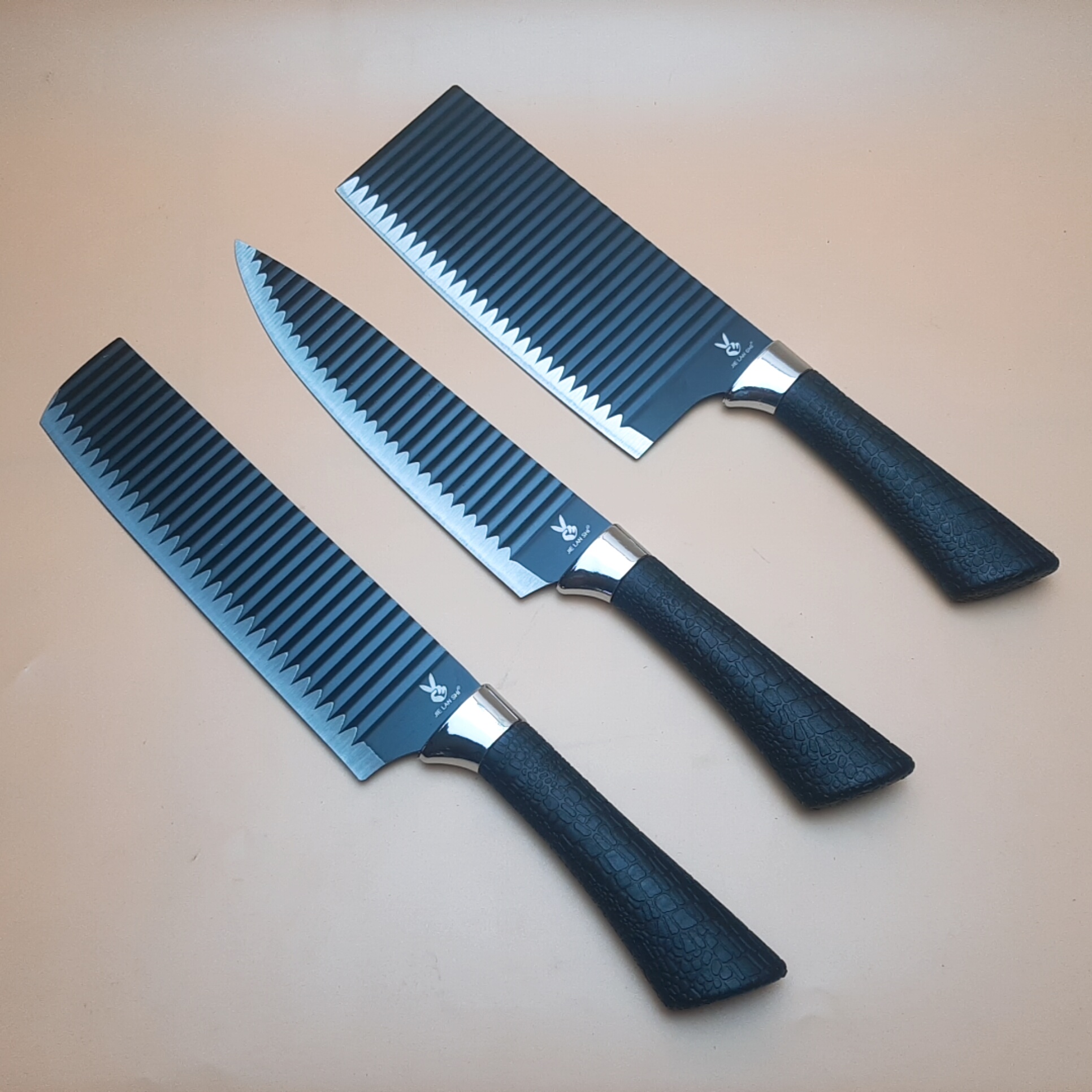 [HCM][steak knives super sharp] Set 3 knife stainless steel wavy anti-adhesive super Sharp (specializing in Thai filter meat paring fruit)
