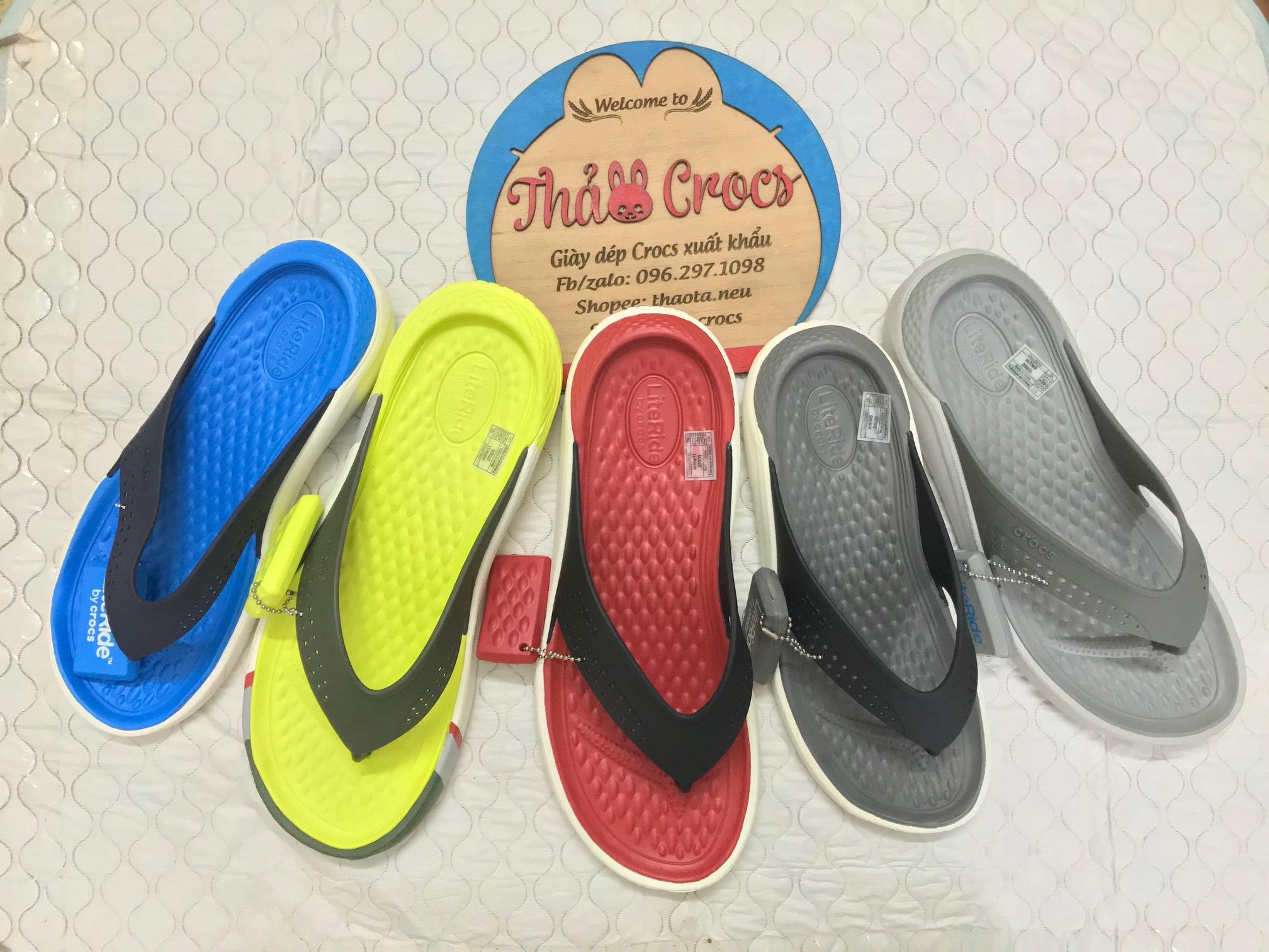 Dép xỏ ngón Crocs LiteRide siêu êm (Xám/Xám)