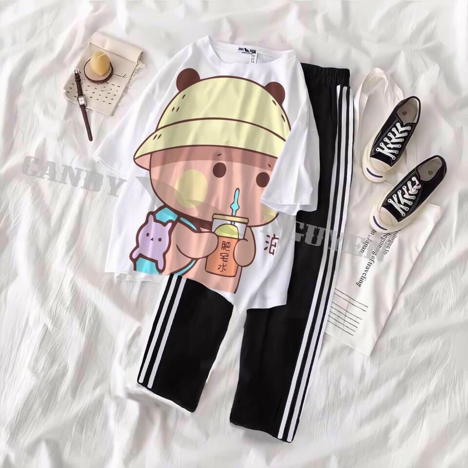 Set áo thun + quần jogger hoạt hình