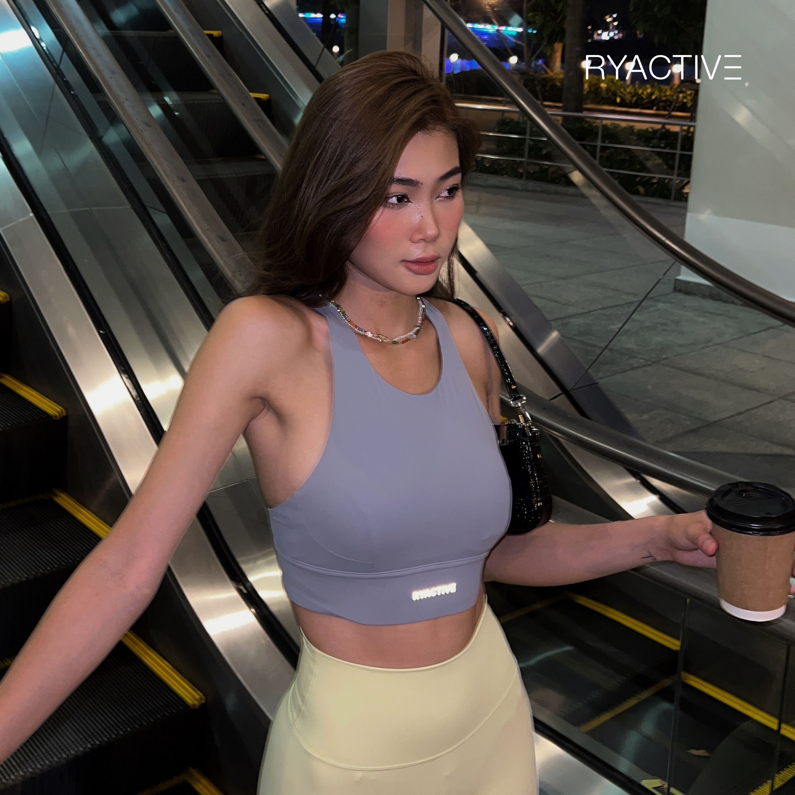 Áo ngực thể thao RYACTIVE -  COMPACT SPORTBRA Ultimate Grey