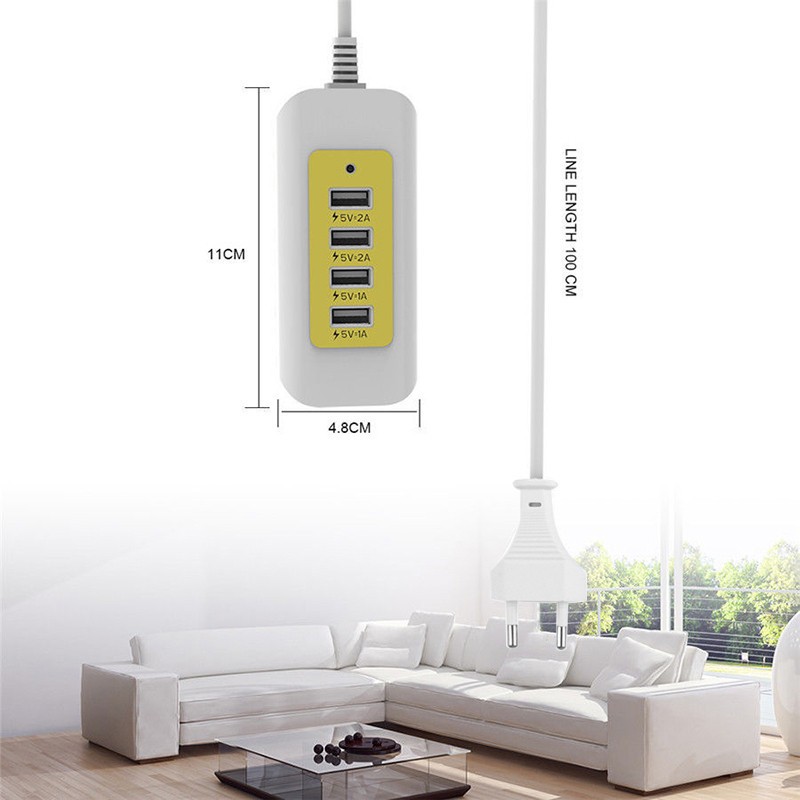 [HCM]Ổ Cắm Điện Sạc Đa Năng 4 Cổng Usb - 5V - 1A 2A