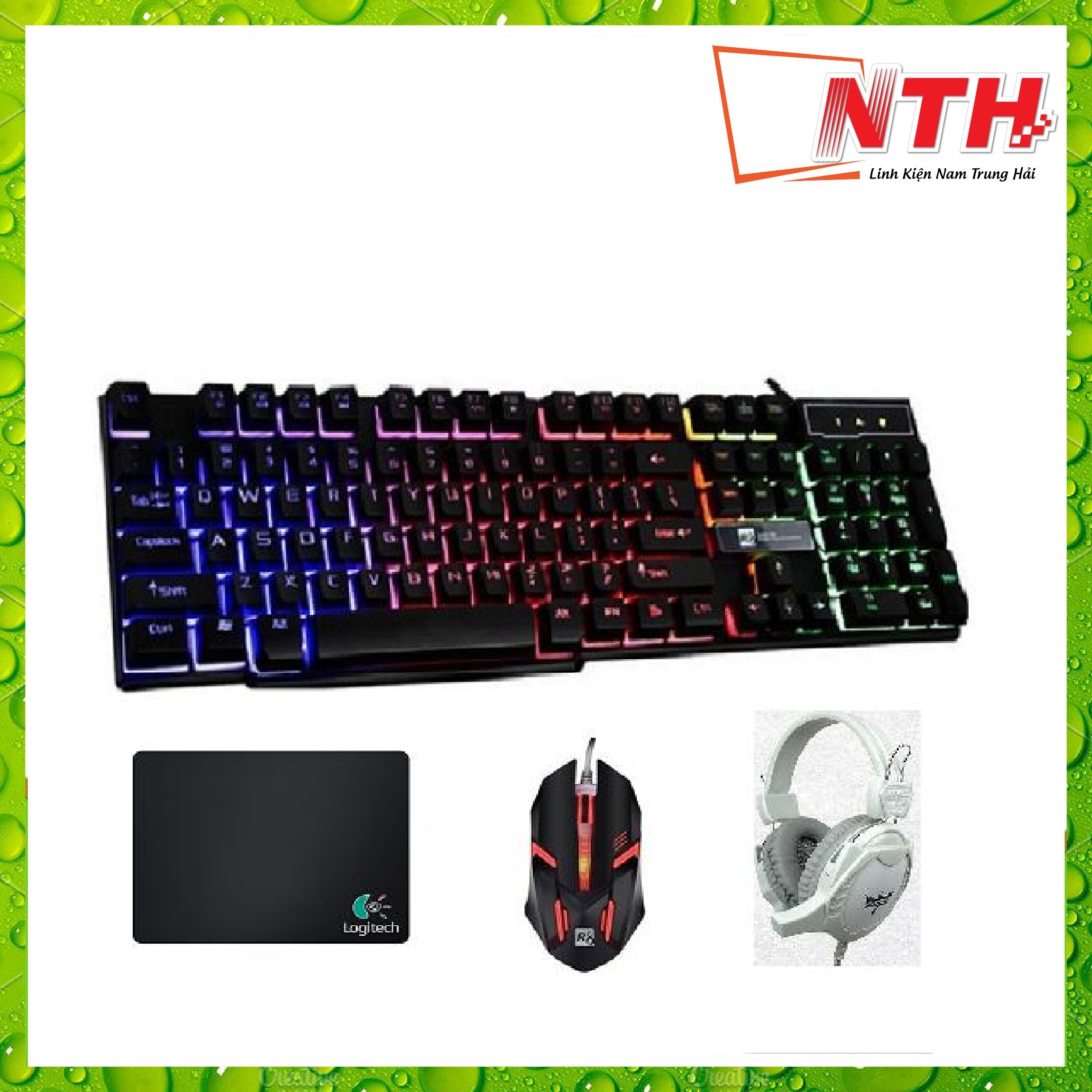 [HCM]Bộ bàn phím giả cơ R8 1822 + Chuột R8 1602 +Tai nghe chơi game SHINICE H8 + Tặng kèm lót T1