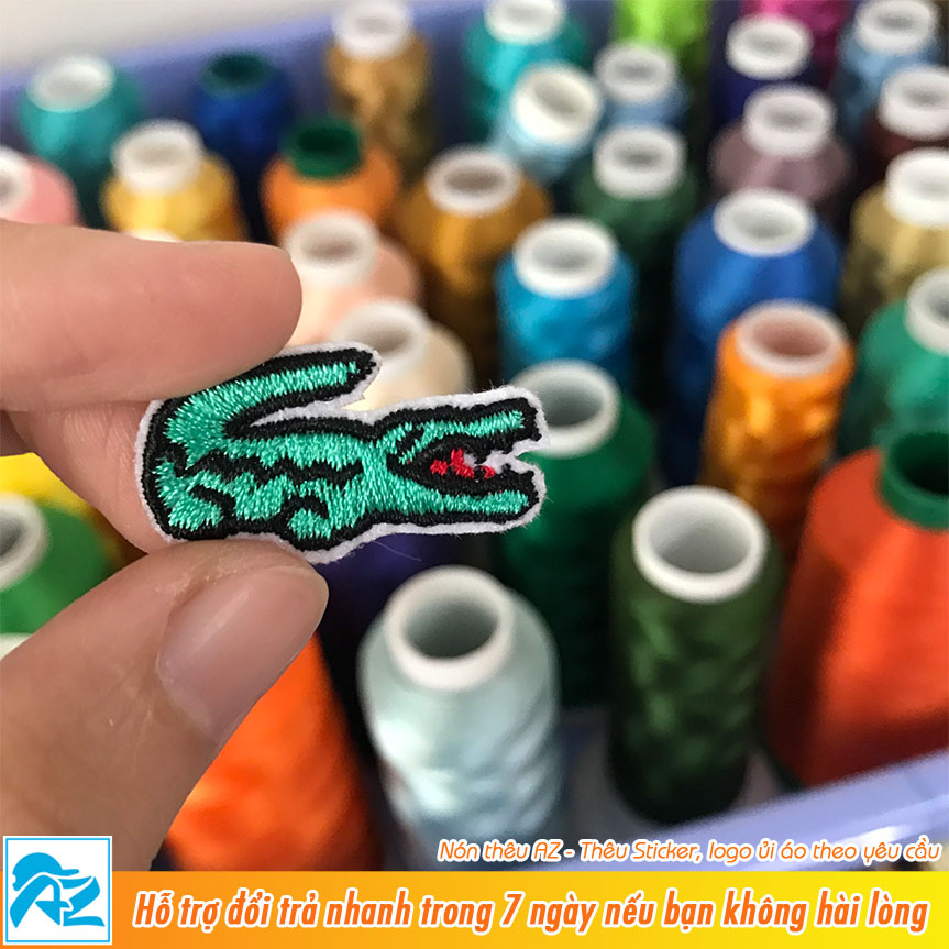 Patch vải ủi áo thun thêu hình logo cá sấu S59