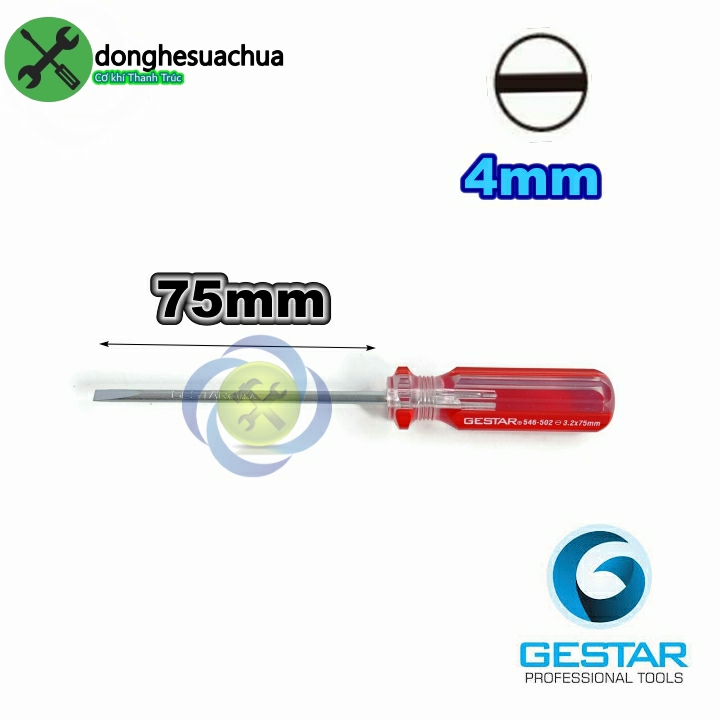 Vít dẹp 4mm dài 75mm gestar 546-504 4.0mm x 75mm