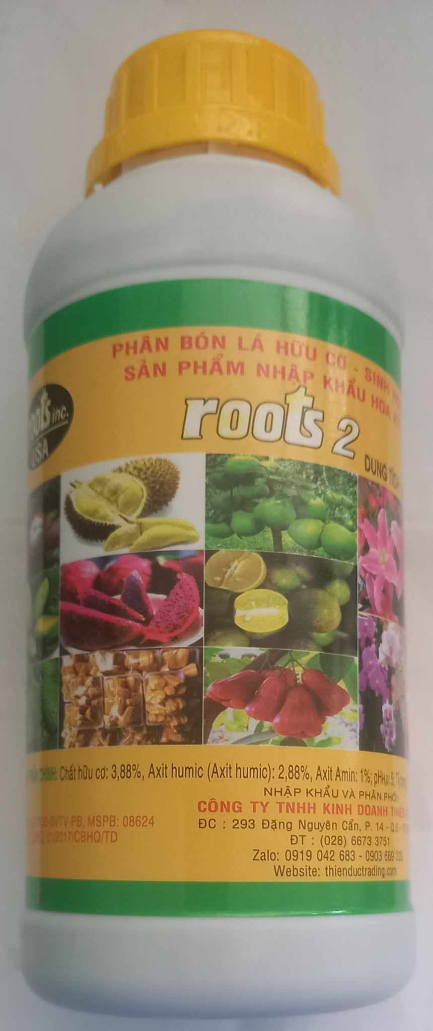 Phân Bón Lá Hữu Cơ Sinh Học ROOTS 2 ( 500ml), cho tất cả cây trồng