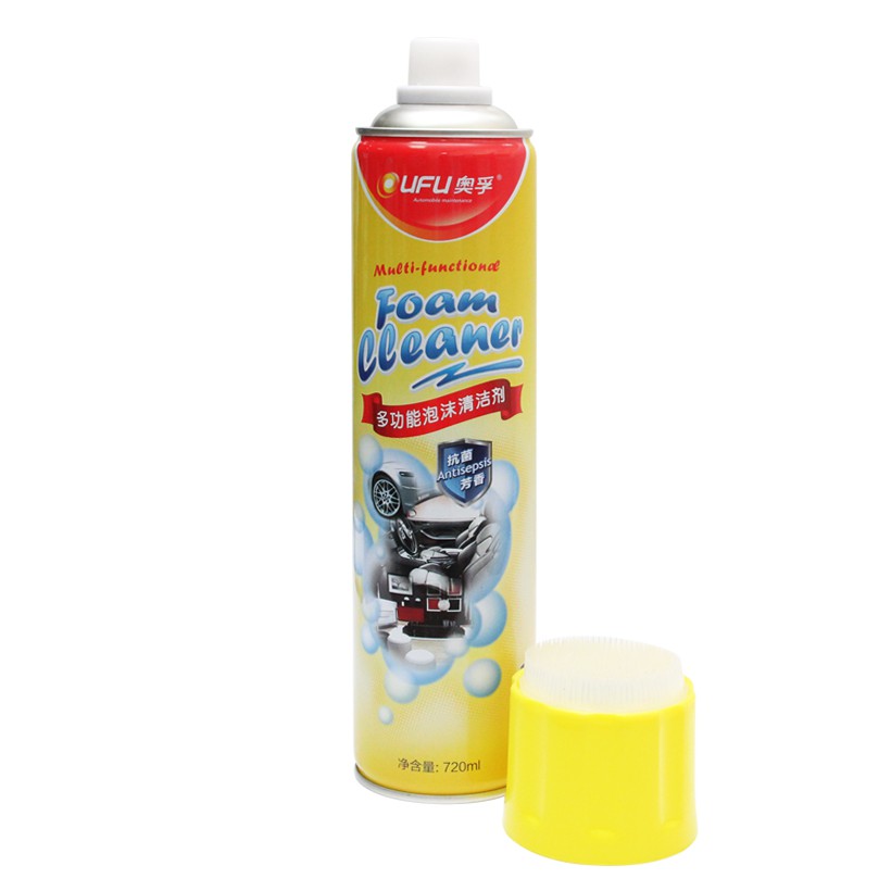 Dung dịch vệ sinh nội thất ghế da ô tô, trần, tapto, cánh cửa xe ô tô ufu foam cleaner 720ml dạng xịt