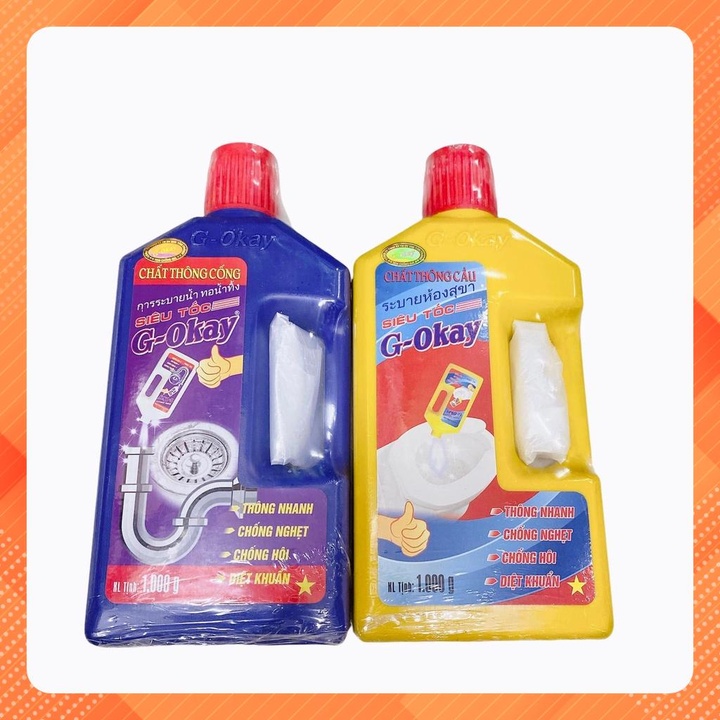 DUNG DỊCH THÔNG CỐNG SIÊU TỐC G-OKAY CHAI 600ML SIÊU ĐẬM ĐẶC
