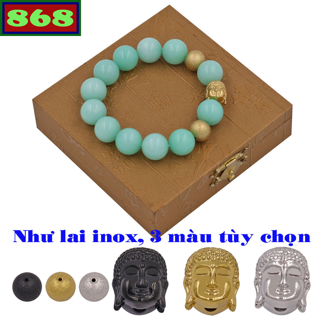 Hand chain stone Jade 14 Cup charm head Buddha Amitabha stainless steel, charm head Tathagata Buddha stainless steel, bracelet beads chain, bracelet male and female, chain bracelet, necklace chain Feng Shui