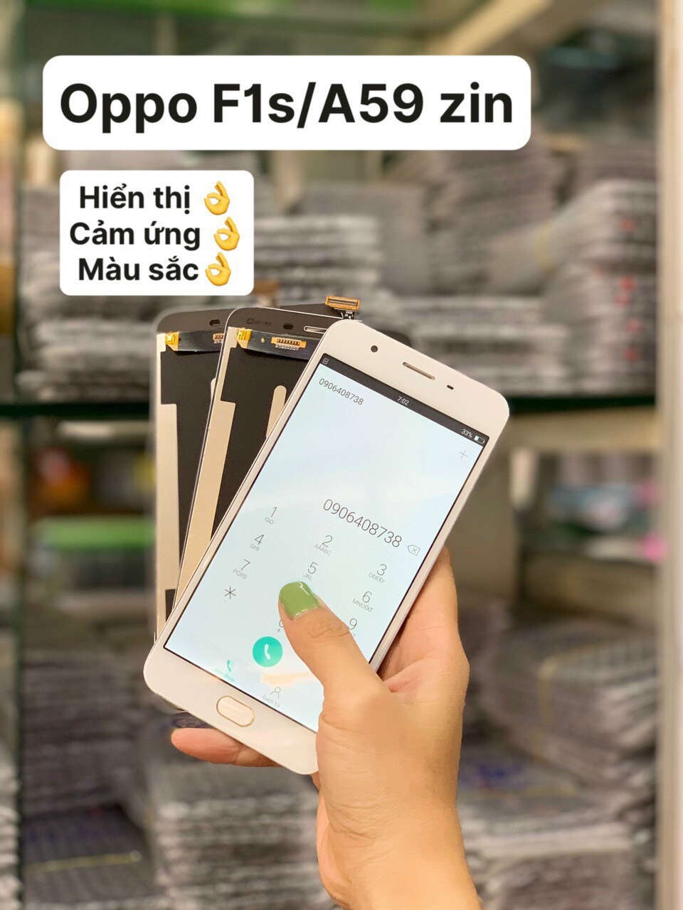Oppo F1S / Oppo A59 Zin new-covered test cảm ứng 1 tháng-flexible kiện male việt