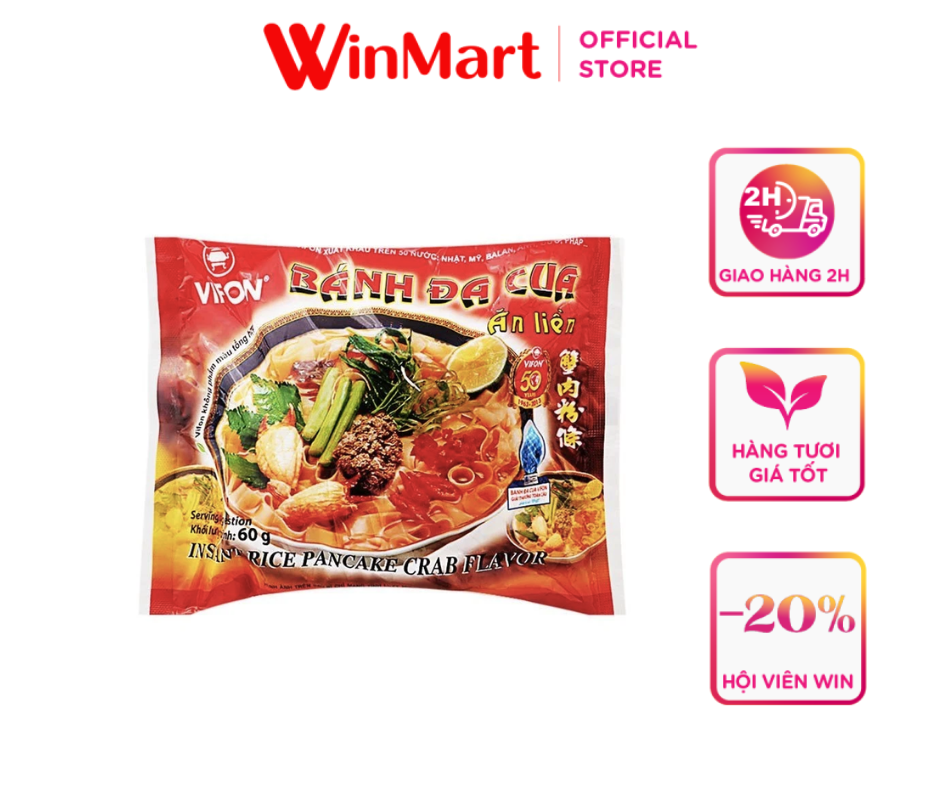 [Siêu thị WinMart] - Bánh đa cua ăn liền Vifon gói 60g