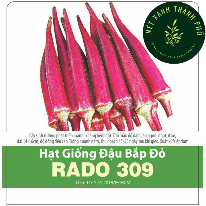 [GIAO HÀNG 2 GIỜ] Hạt giống đậu bắp đỏ đậu bắp tím gói 5gr