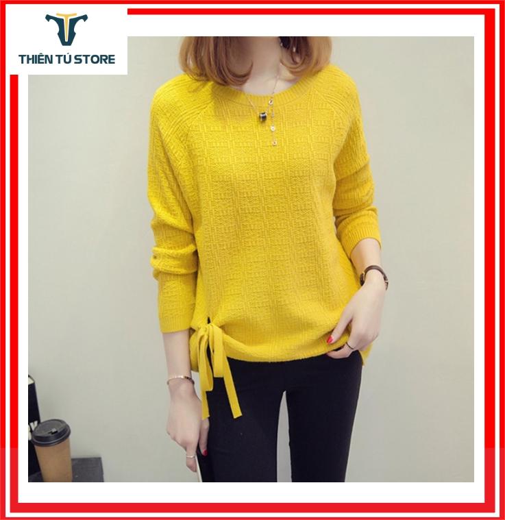 Áo len nữ  hàng đẹp eo cột nơ , chất len tốt mềm mịn Lz.01337