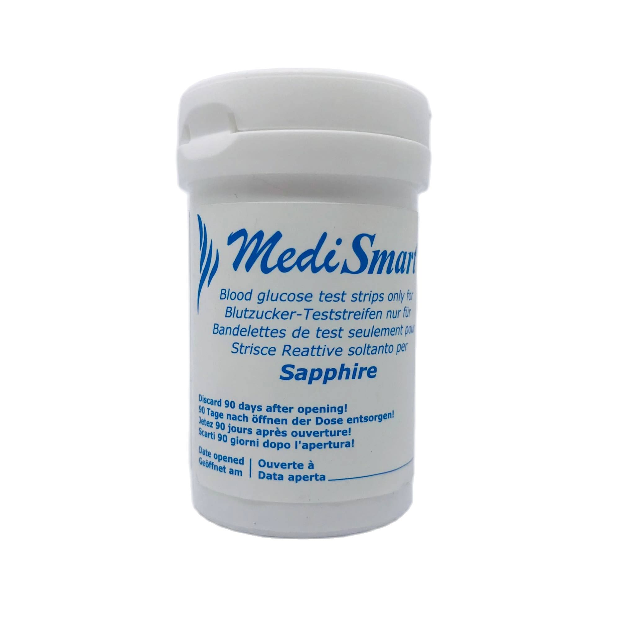 Que thử đường huyết MediSmart Sapphire (50 que)