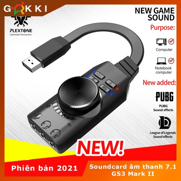 Bảng giá Card âm thanh - Sound card âm thanh 7.1 cho máy tính PC Plextone GS3 - chuyên game - phim Phong Vũ