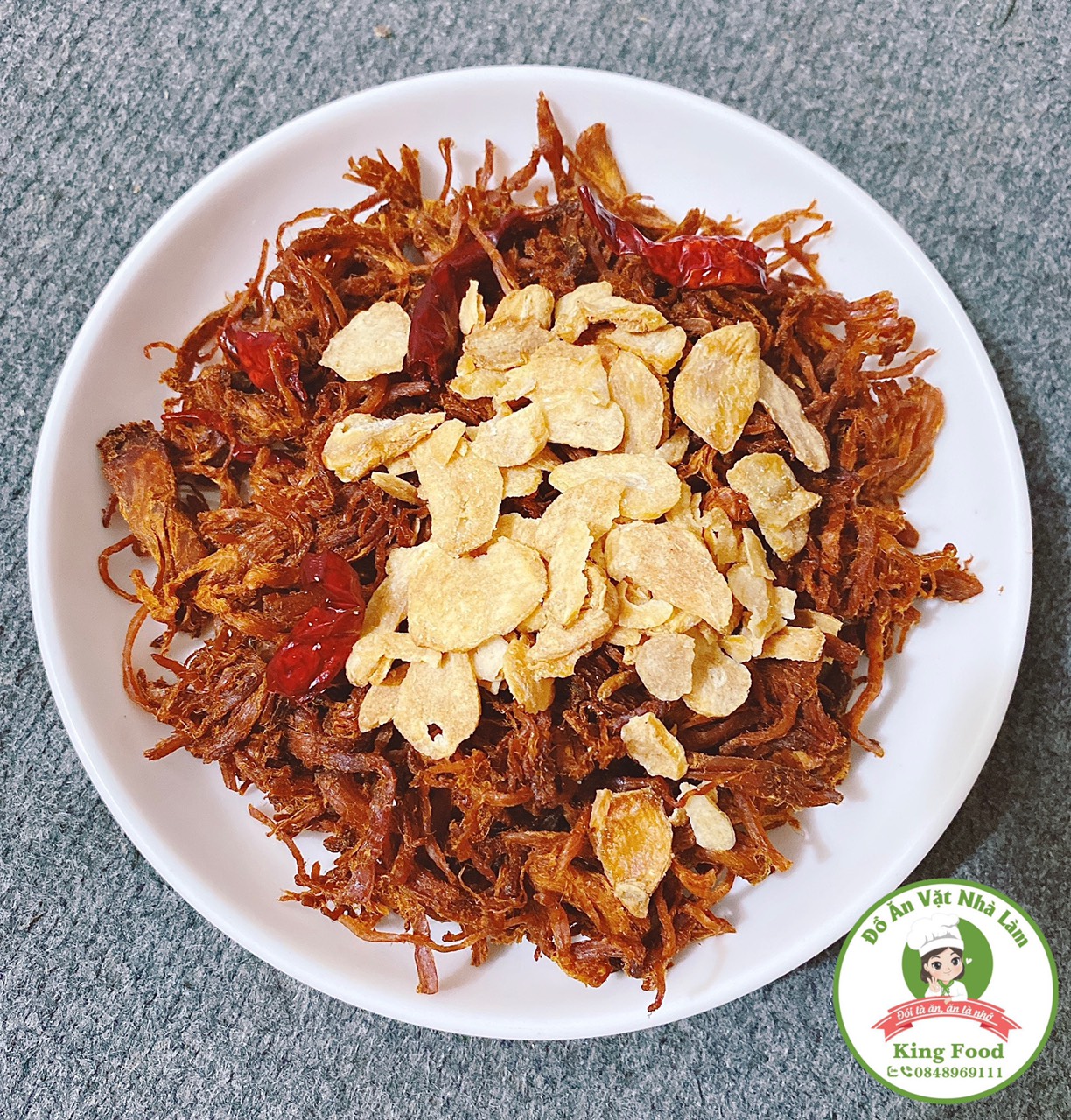 Khô heo cháy tỏi 500gr |kingfood - thế giới đồ ăn vặt - đồ ăn vặt hà nội