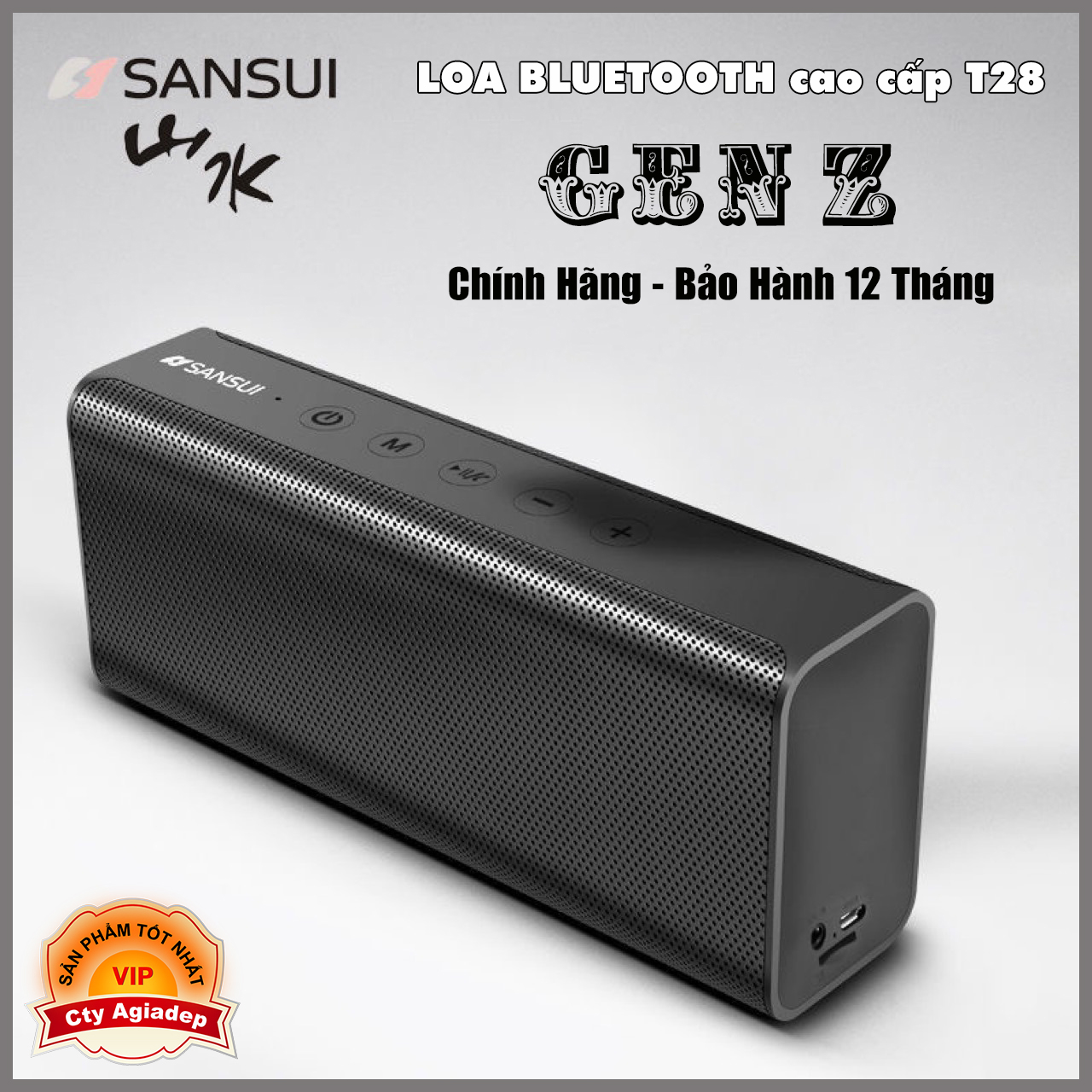 Loa bluetooth mini Hàng hiệu Sansui T28 - Loa không dây - Âm thanh chất lượng cao