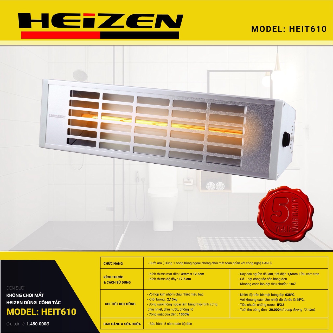 Đèn sưởi Heizen Heit610