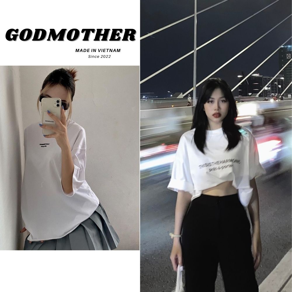 [3-5/8 Hoàn Tiền 25%] Áo thun from rộng unisex harmonic GODMOTHER