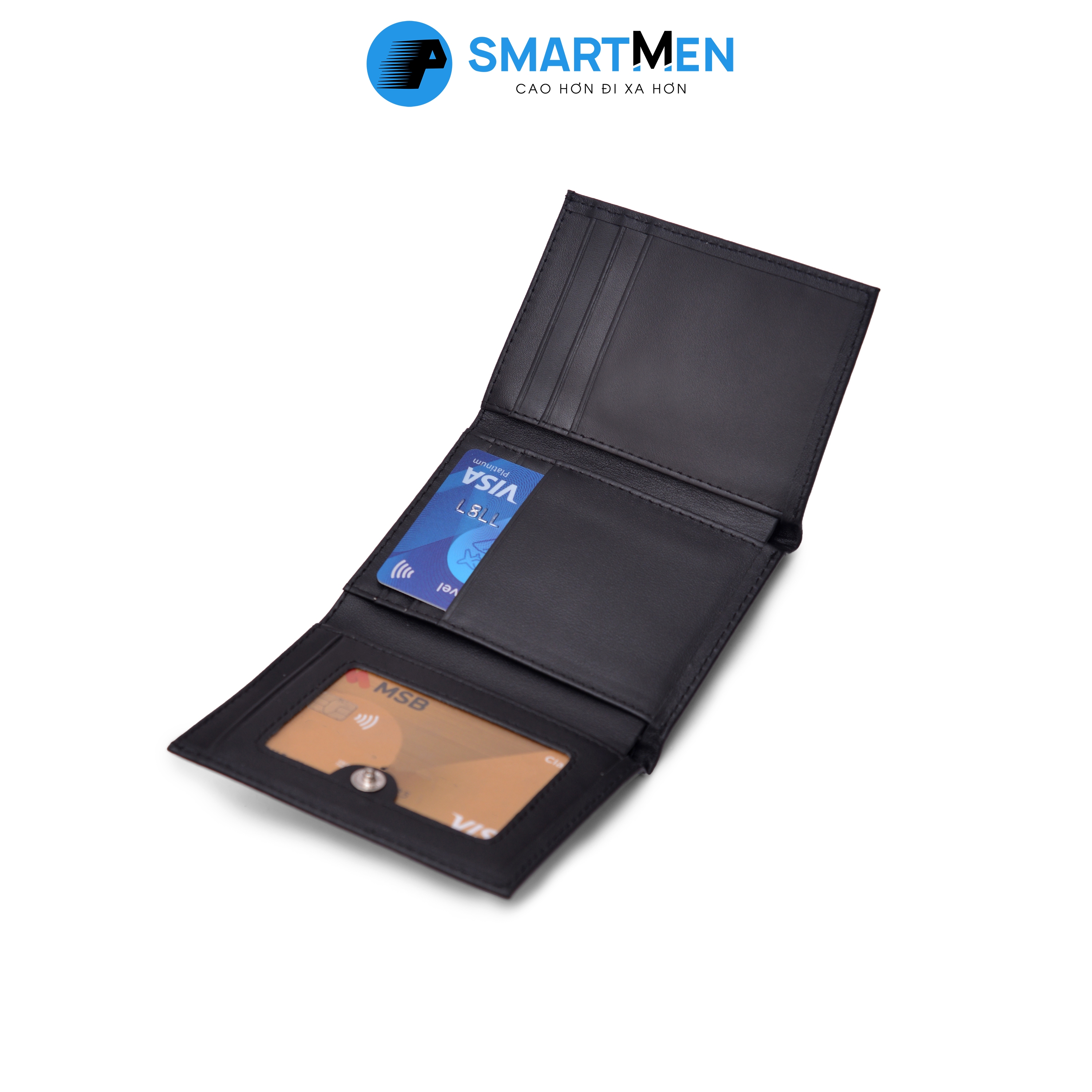 Ví cầm tay da bò SMARTMEN màu đen VD-34