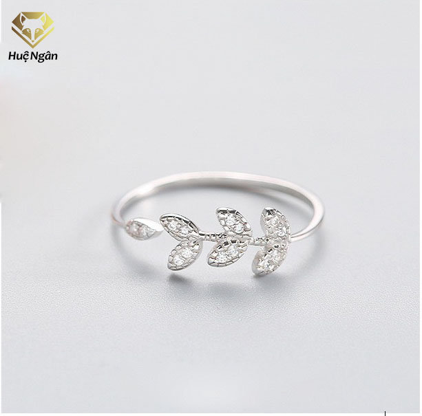 Nhẫn nữ trang sức bạc ý s925 bạc xinh - nhẫn lá liễu xinh rr1347