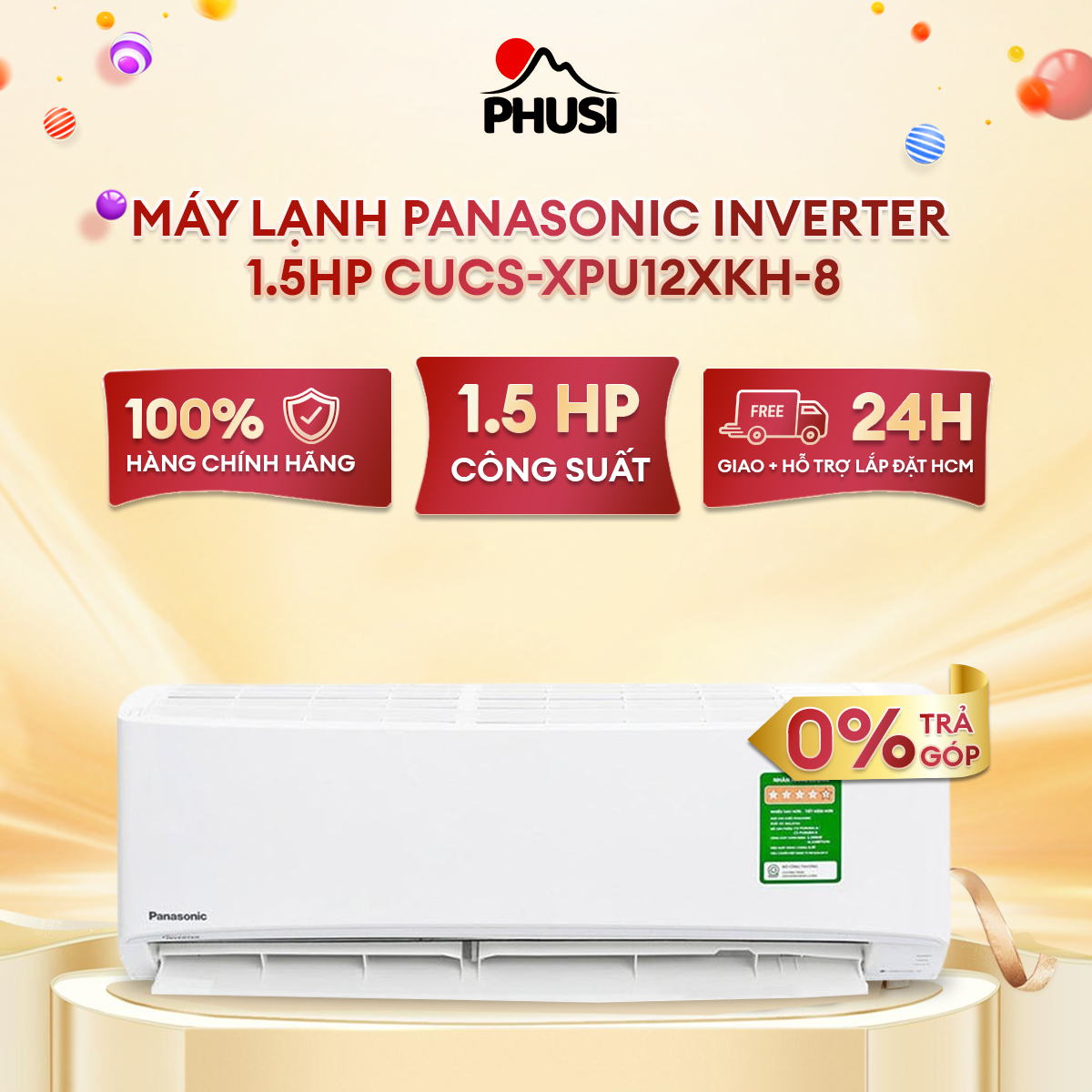 Máy lạnh/điều hòa panasonic inverter 1.5hp cu/cs-xu12xkh-8 - nanoe-x diệt khuẩn, khử mùi, duy trì độ ẩm