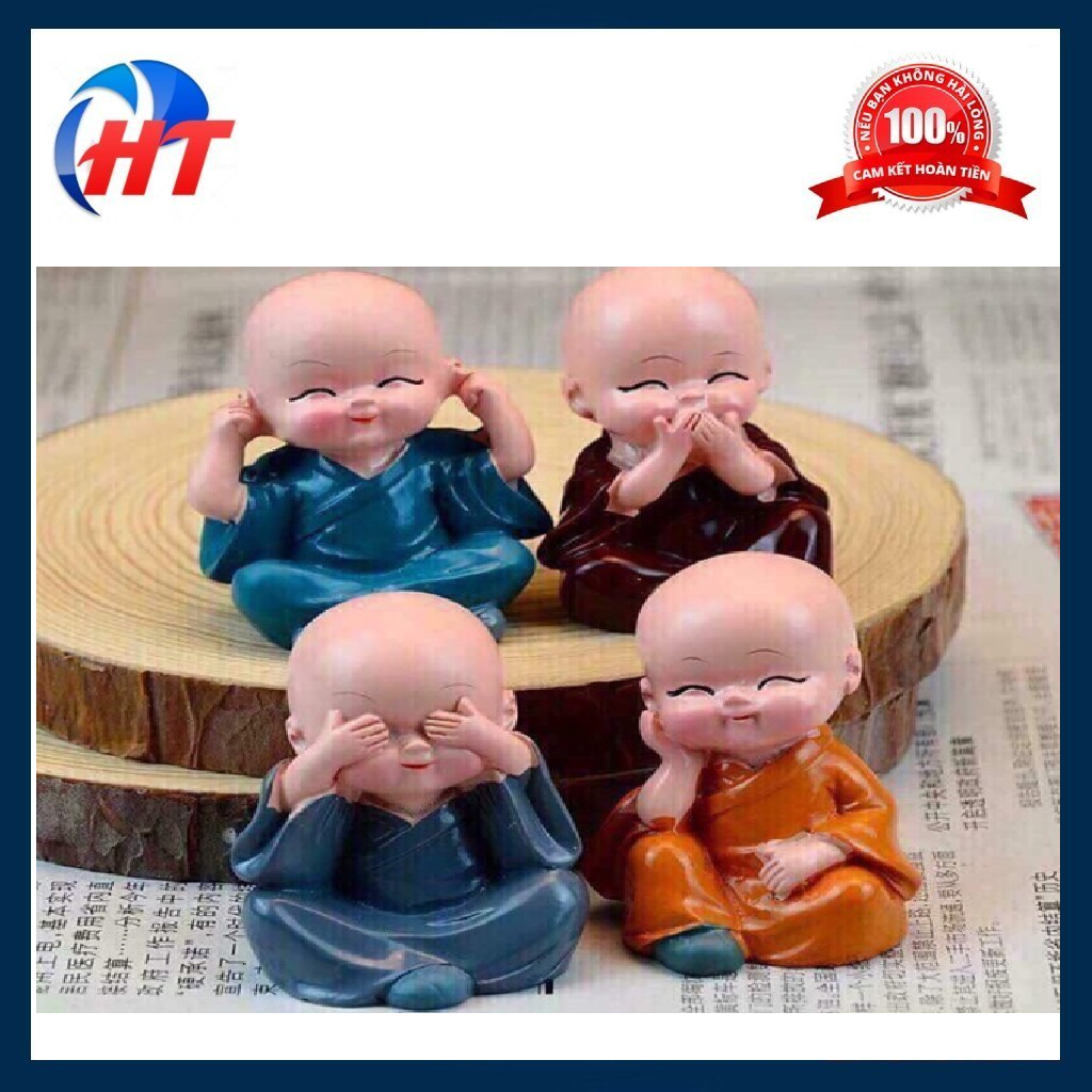 Bộ tượng 4 không - bộ tượng 4 chú tiểu dễ thương xinh xắn