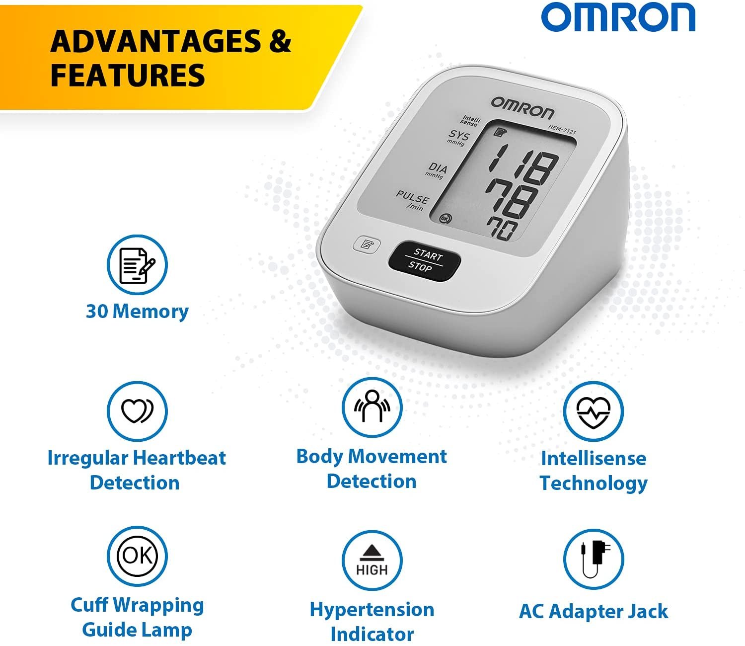 Máy đo huyết áp bắp tay Omron HEM-7121