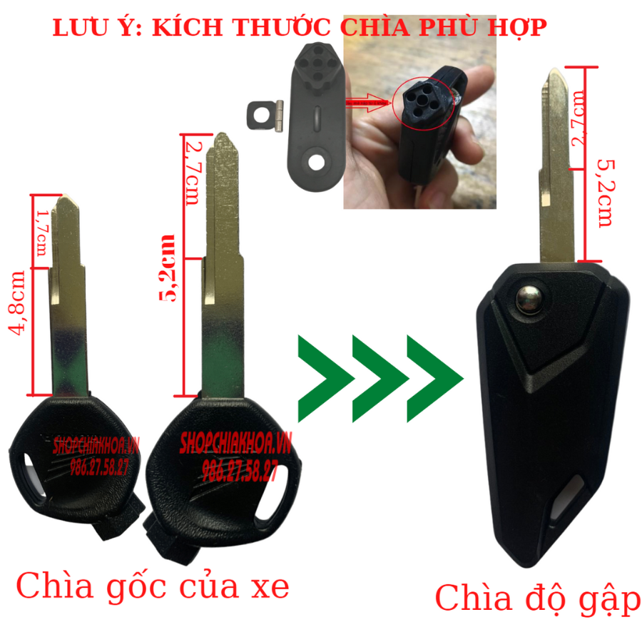 Chìa khóa từ 5 bi xe wave s, rsx, airblade( có bi từ đi kèm)