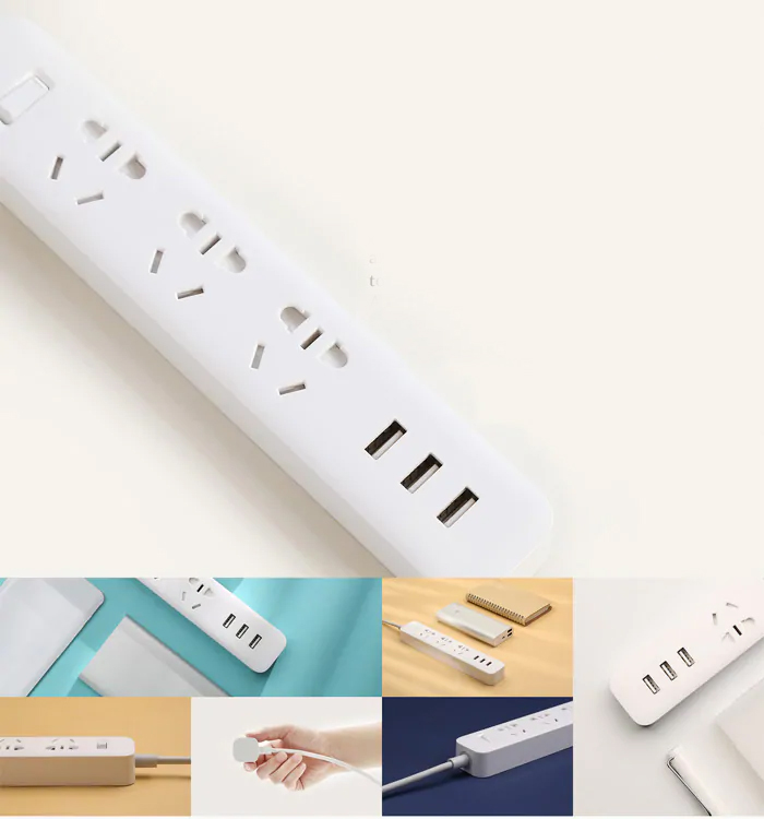 COMBO Ổ CẮM DÀI XIAOMI POWER STRIP TẶNG ĐÈN LED USB