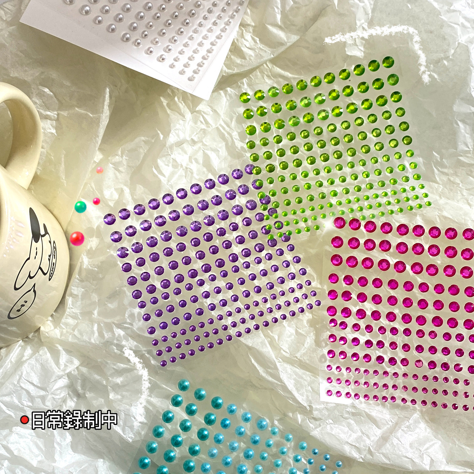 Sticker Diamond Pearl Decoration Journal Diary DIY Material