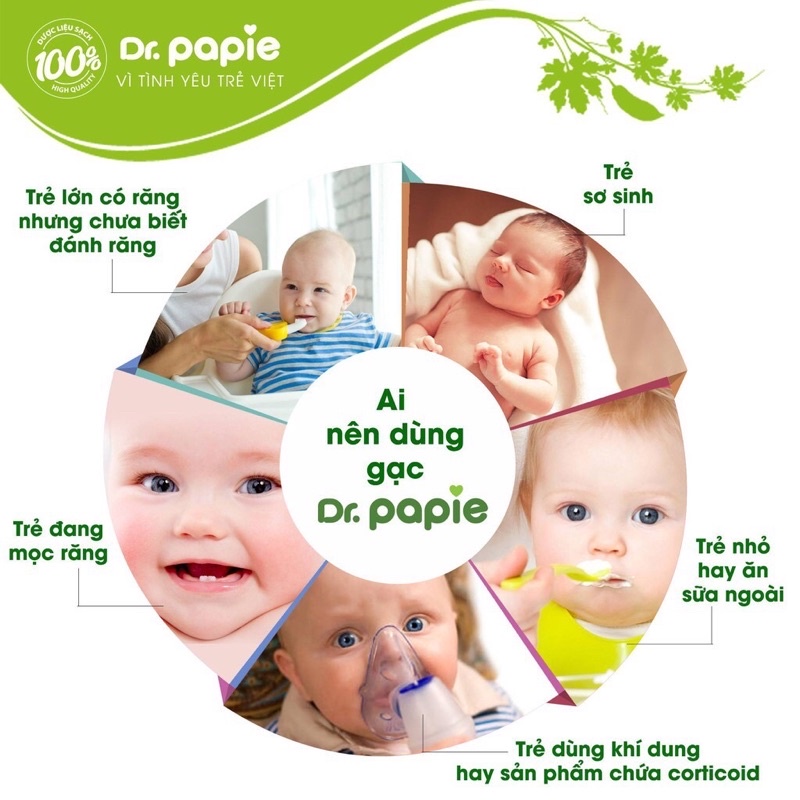 Gạc rơ lưỡi cho bé Dr.Papie