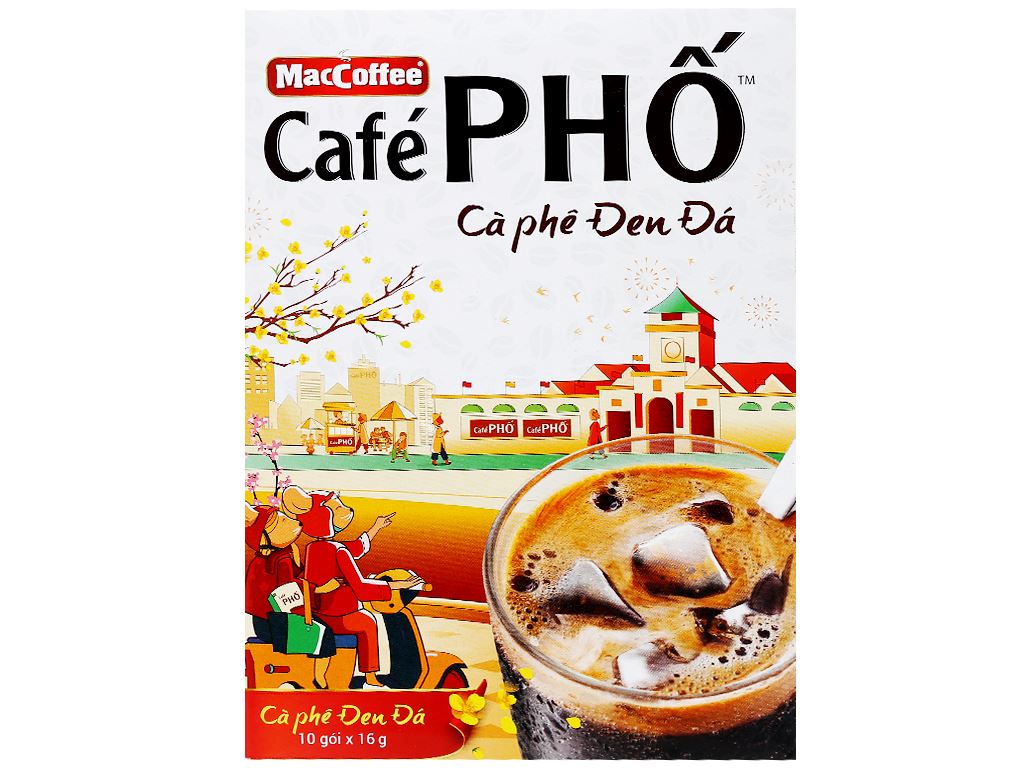 Cà phê đen đá MacCoffee Café Phố 160g ( Date tháng 11-2023)