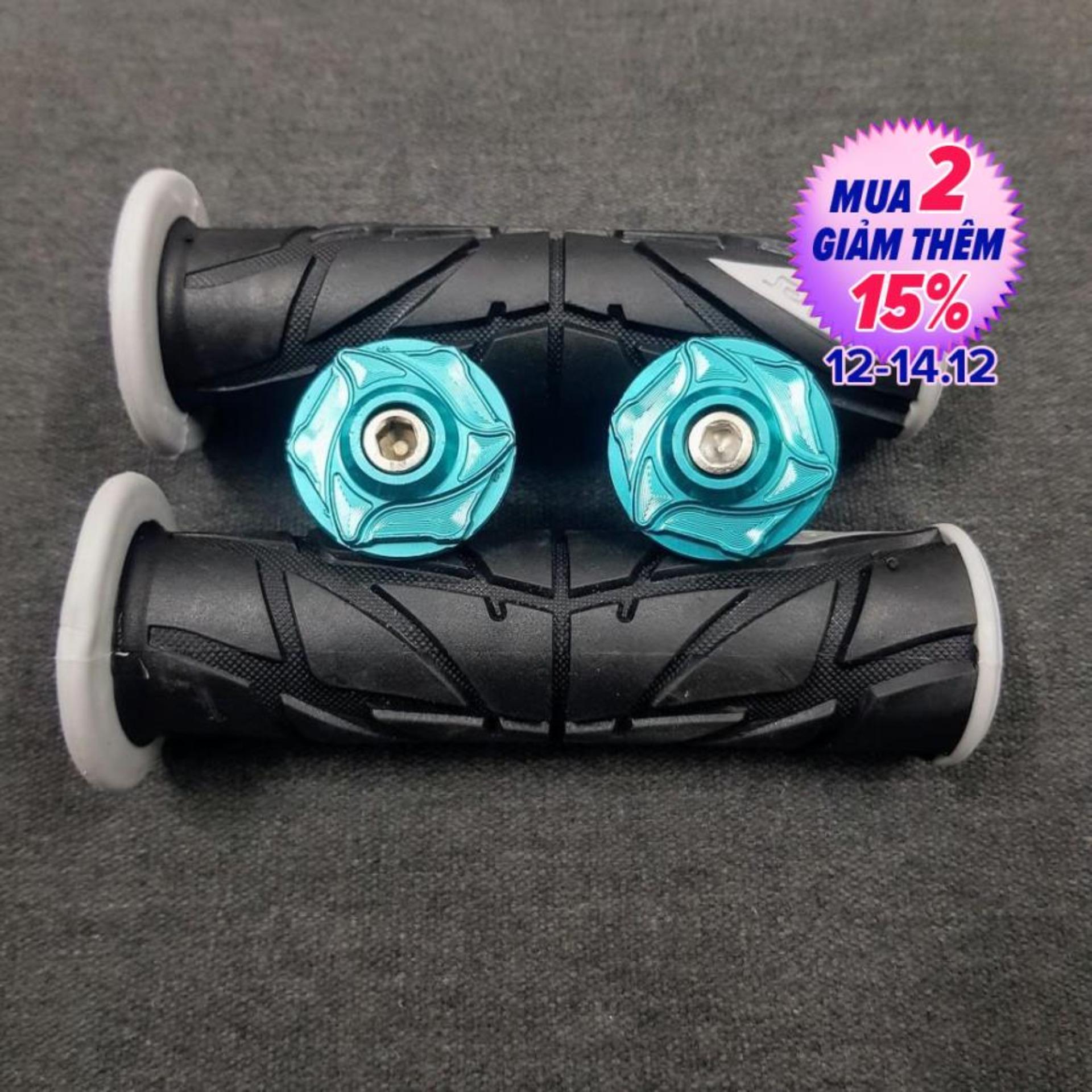 [HCM][KHÔNG ĐỤNG HÀNG] COMBO GÙ NHÔM TAY LÁI MẪU SAO XOÁY MÀU XANH NGỌC VÀ BAO TAY SPIDER TRẮNG