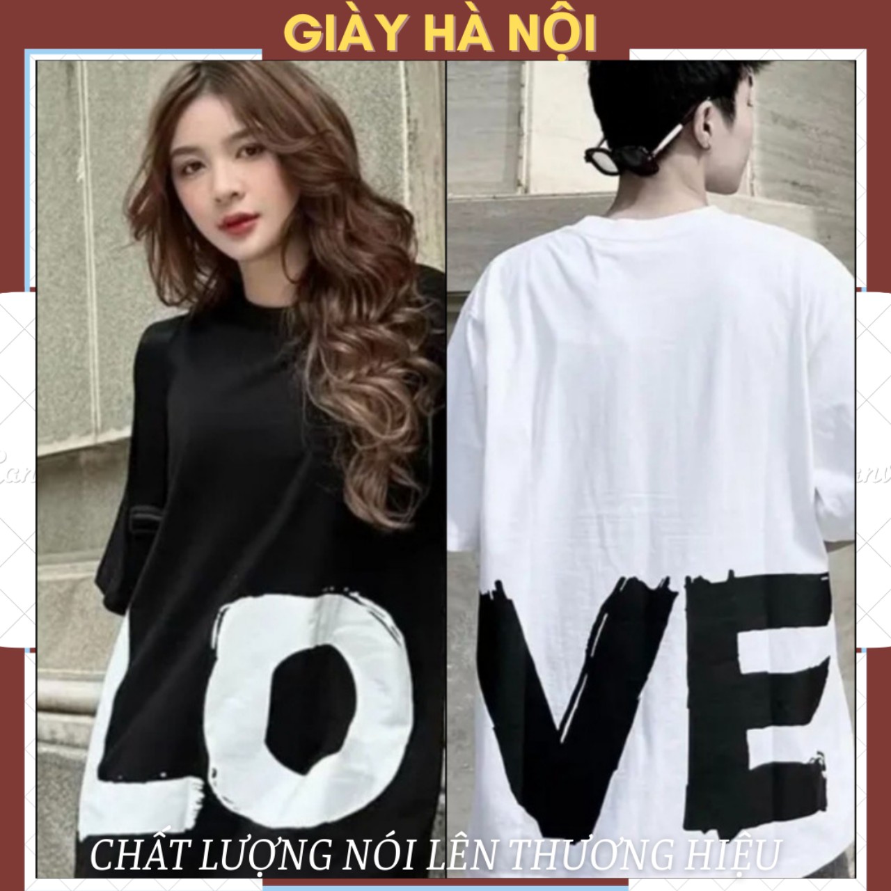 Áo thun love cặp đôi mùa hè hot trend , áo love nam nữ mặc đôi, áo thun tay lỡ form rộng